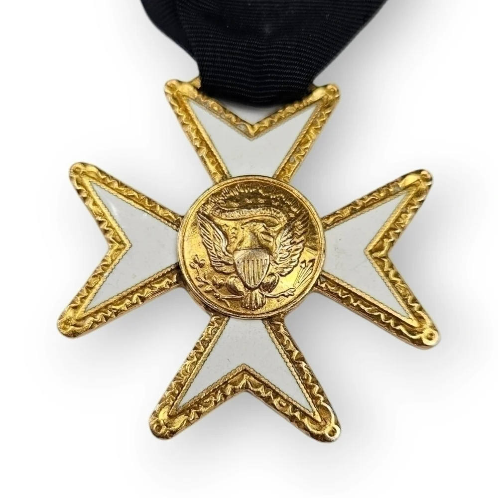 Masonic Knights Of Malta Officer Medal Spread Eagle Seal Cross Freemason Vintage